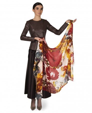 Палантин Женский W40-PORTE.FLEUR/PECHE